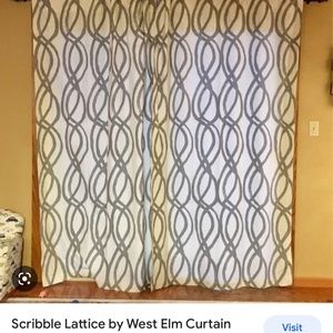 West Elm scribble lattice shower curtain (grey)